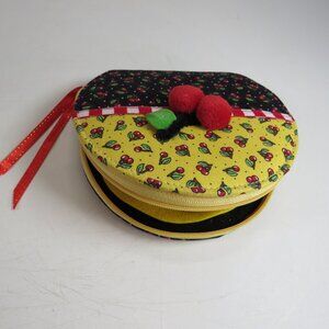 Mary Engelbreit Cherry Sewing Kit Zippered Filled w Notions Easy Open Great Gift